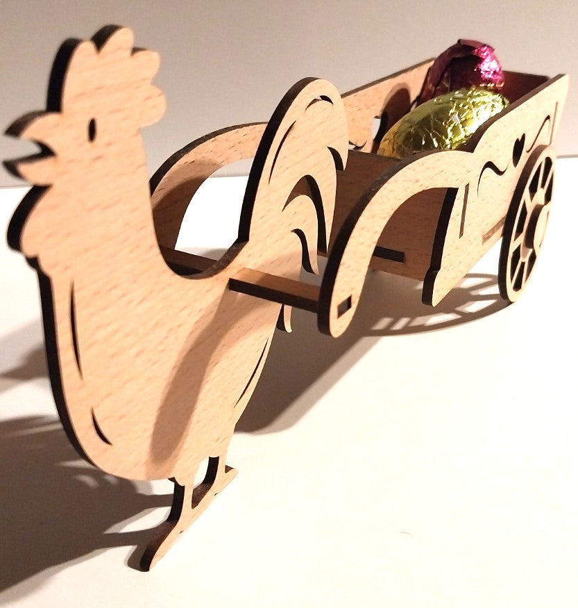 Coq avec charrette
