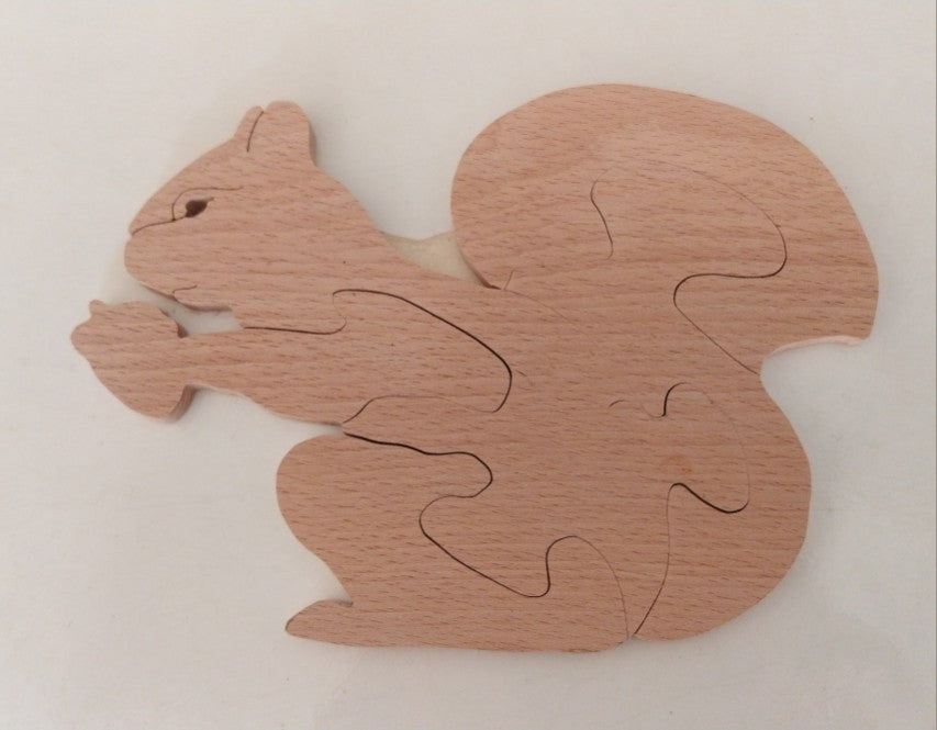 Jeux Puzzle écureuil bois massif enfants + 3 ans