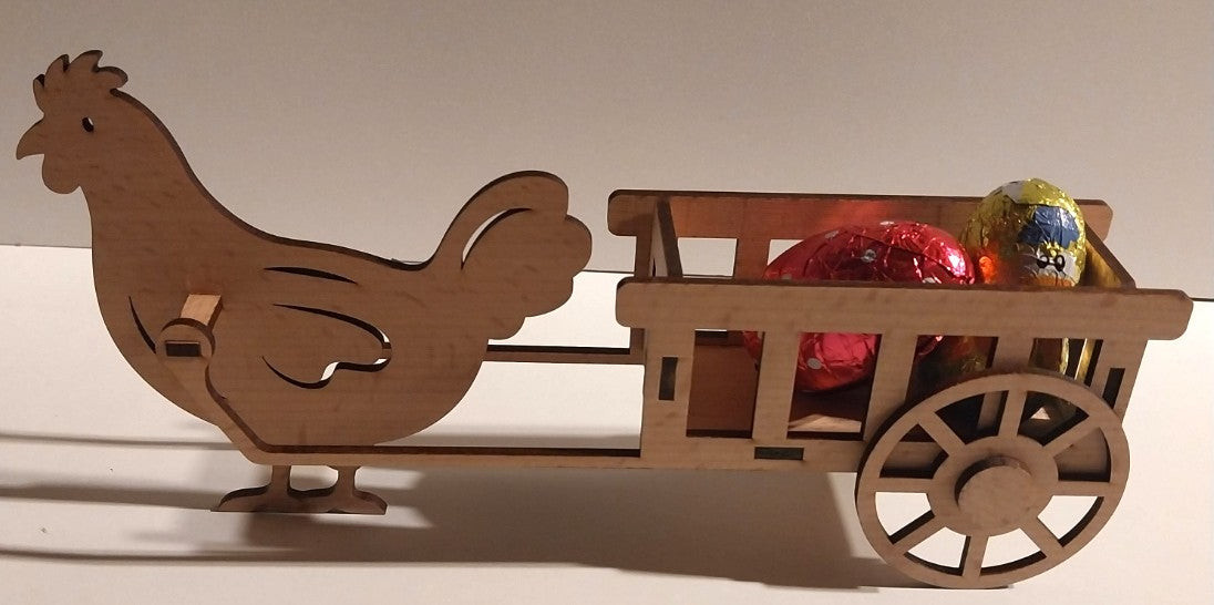 Poule avec charrette